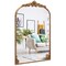 Arched Mirror for Wall Gold Traditional Vintage Ornate Baroque Mirror with Metal Frame
